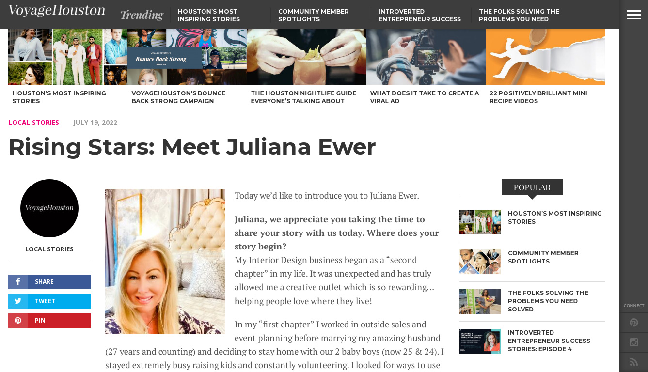 Rising Stars - Meet Juliana Ewer - Voyage Houston