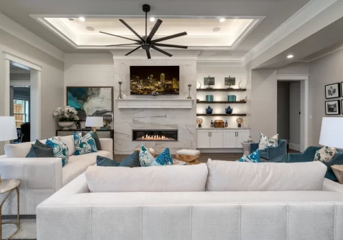 A new-build project in a transitional style, where a light and bright design is injected with a touch of color.