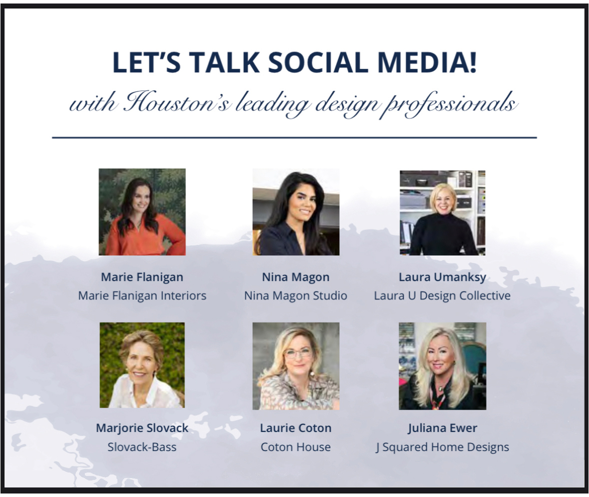 Juliana Lets Talk Social Media with Houston's Leading Design Professionals