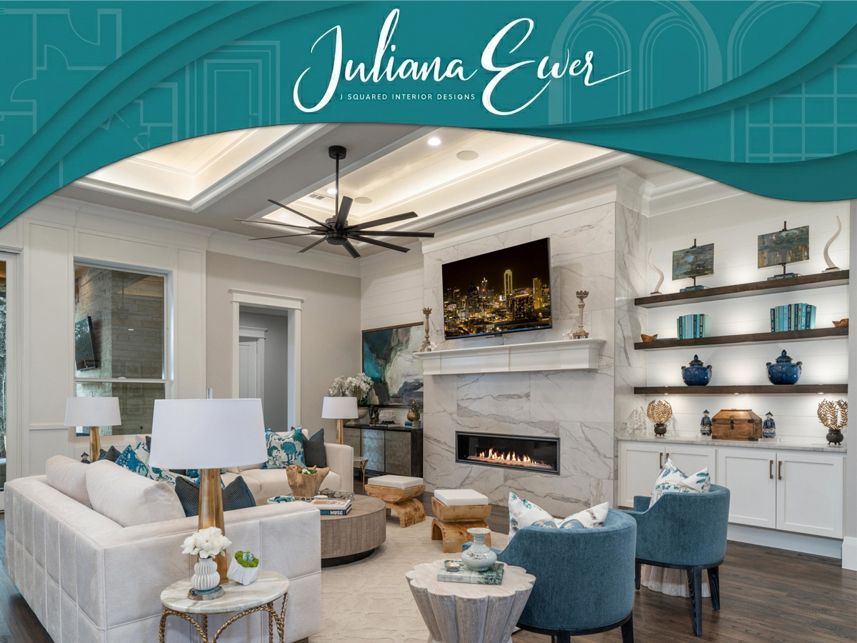 Living room design at Venetian Estates in Sugar Land TX